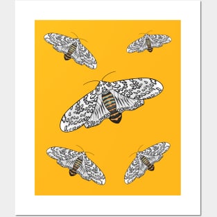 Giant leopard moth cartoon illustration Posters and Art